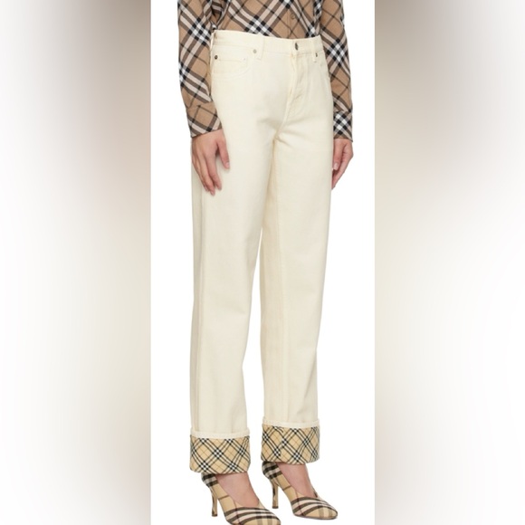 Burberry Denim - Burberry Off-White Rolled Cuff Jeans Side 6. (more like a size 2 US)